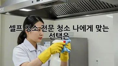 셀프 청소? 전문 청소? 나에게 맞는 선택은?